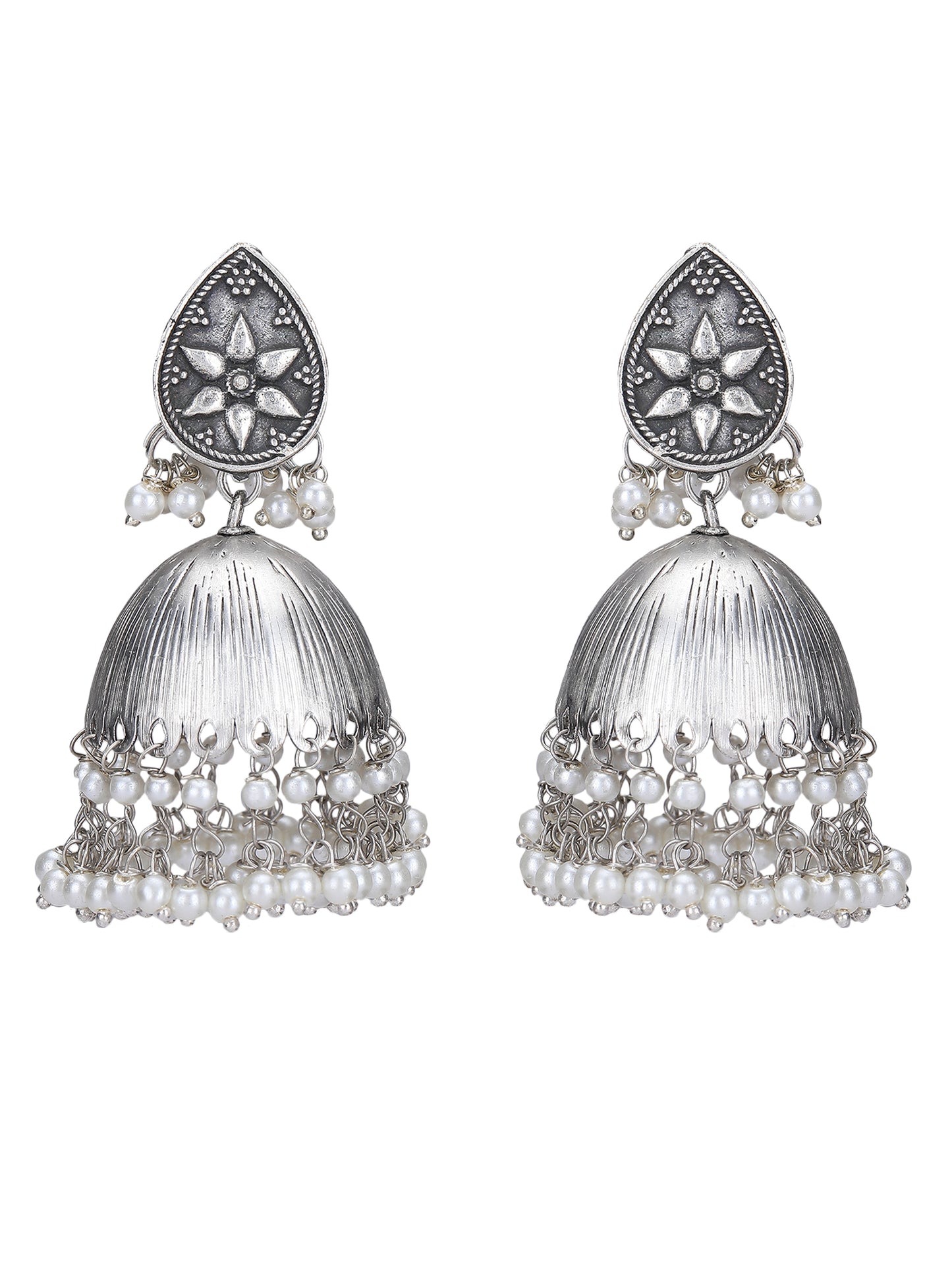 Buy Jhumka Earrings with Pearl Detailing