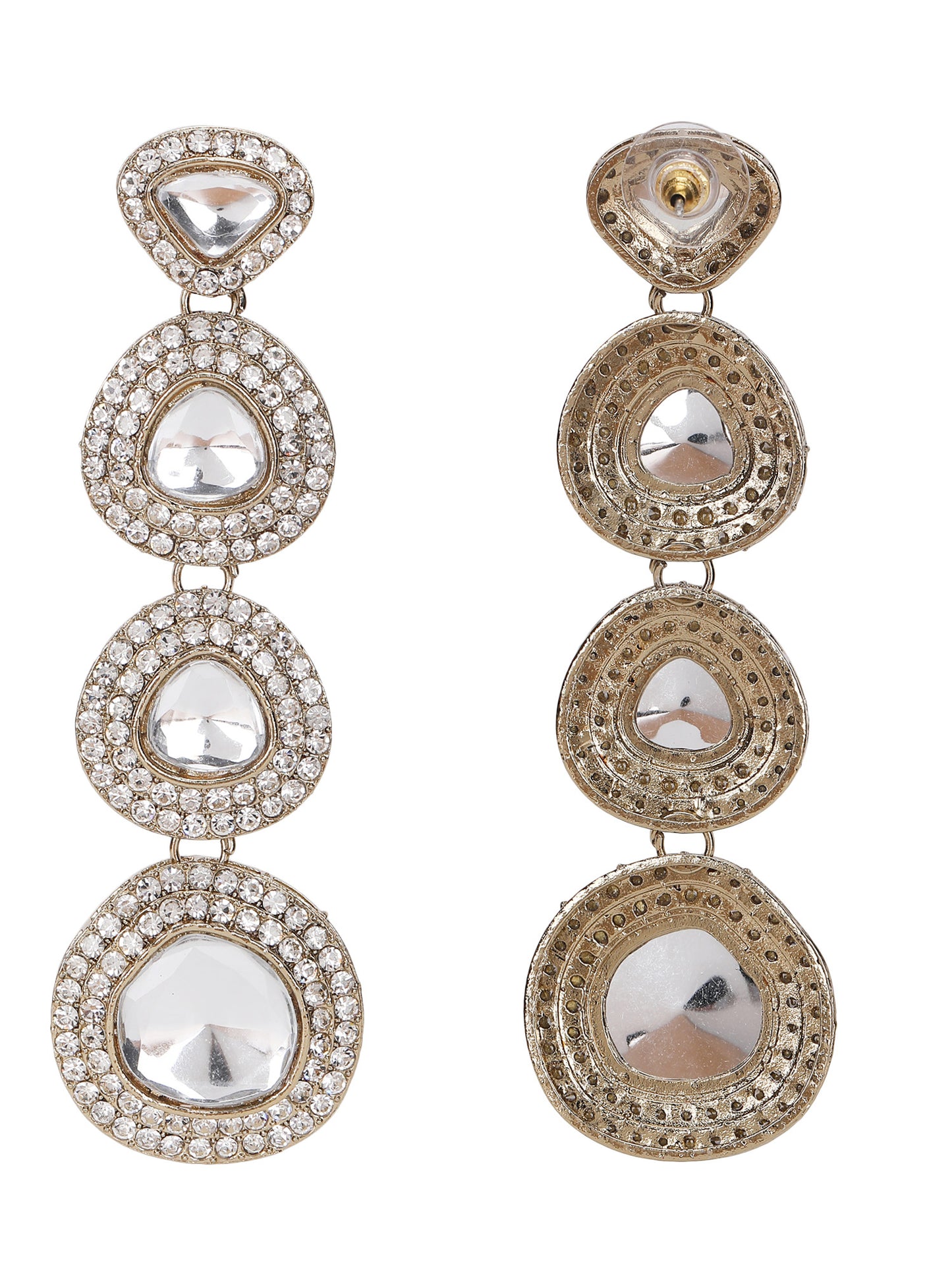 Luxury Kundan Crystal Drop Statement Earrings