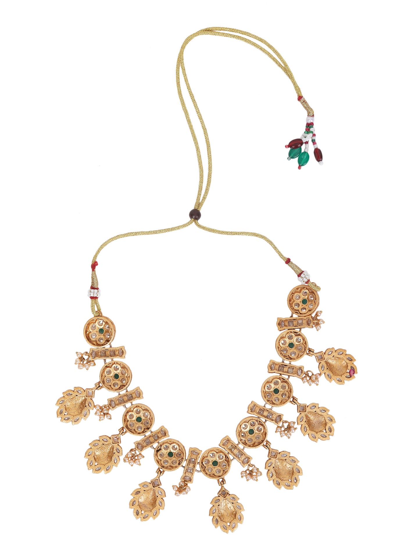Oxidized Gold-Plated Necklace Set with Intricate Detailing