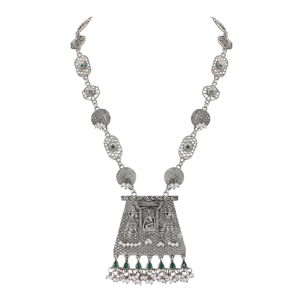 Antique Silver Tribal Necklace & Earring Set