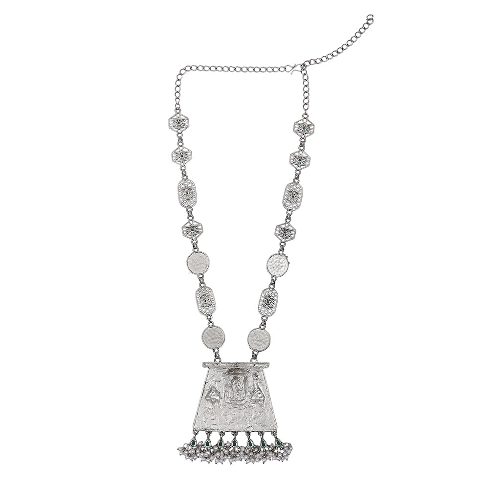 Antique Silver Tribal Necklace & Earring Set