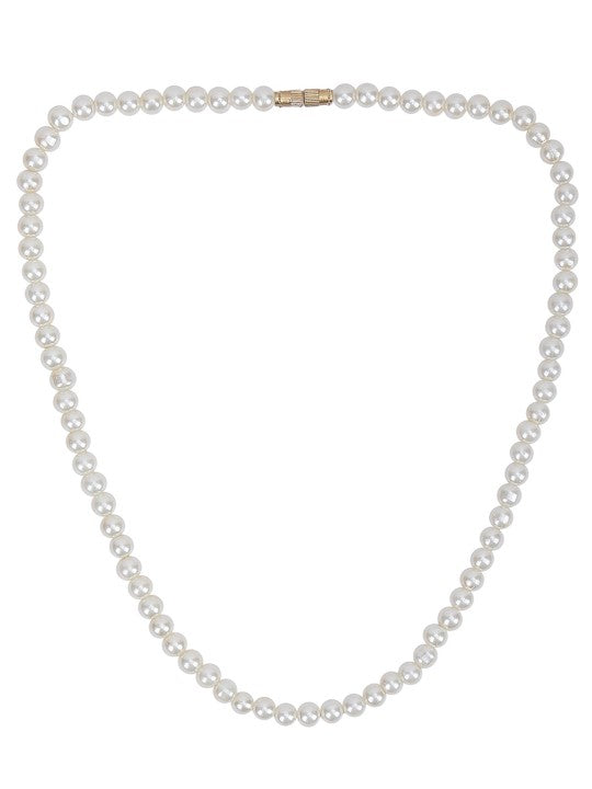Gold-Plated Pearl Beaded Necklace Set with Earrings