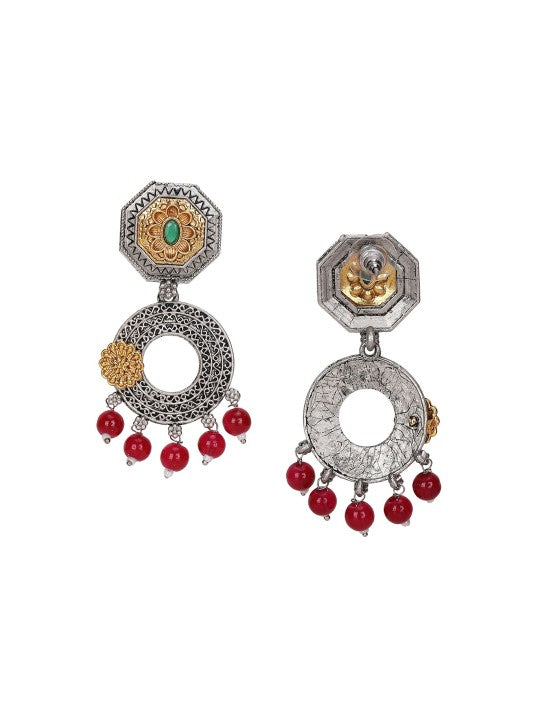 Oxidized Silver & Gold-Toned Statement Earrings