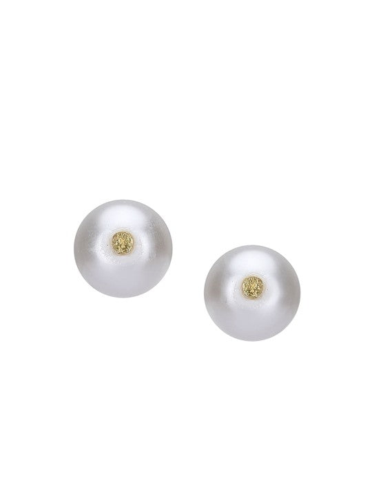 Elegant Gold-Plated Pearl Layered Necklace & Studs Set