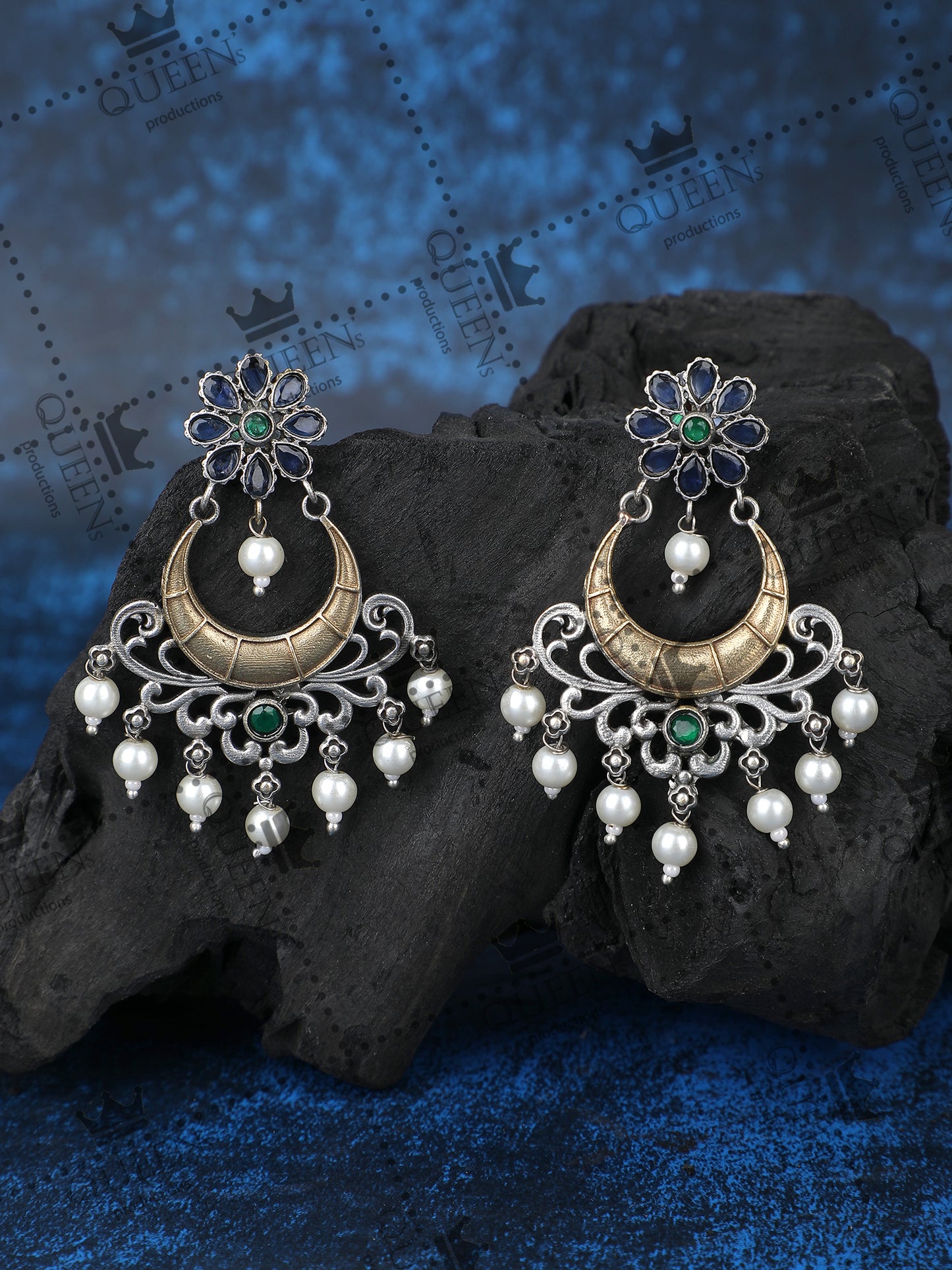 Classic Oxidized Gold and Silver Earrings for Women and Girls