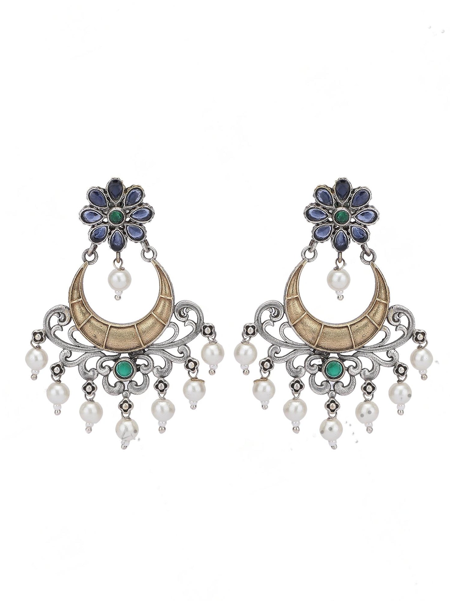 Classic Oxidized Gold and Silver Earrings for Women and Girls