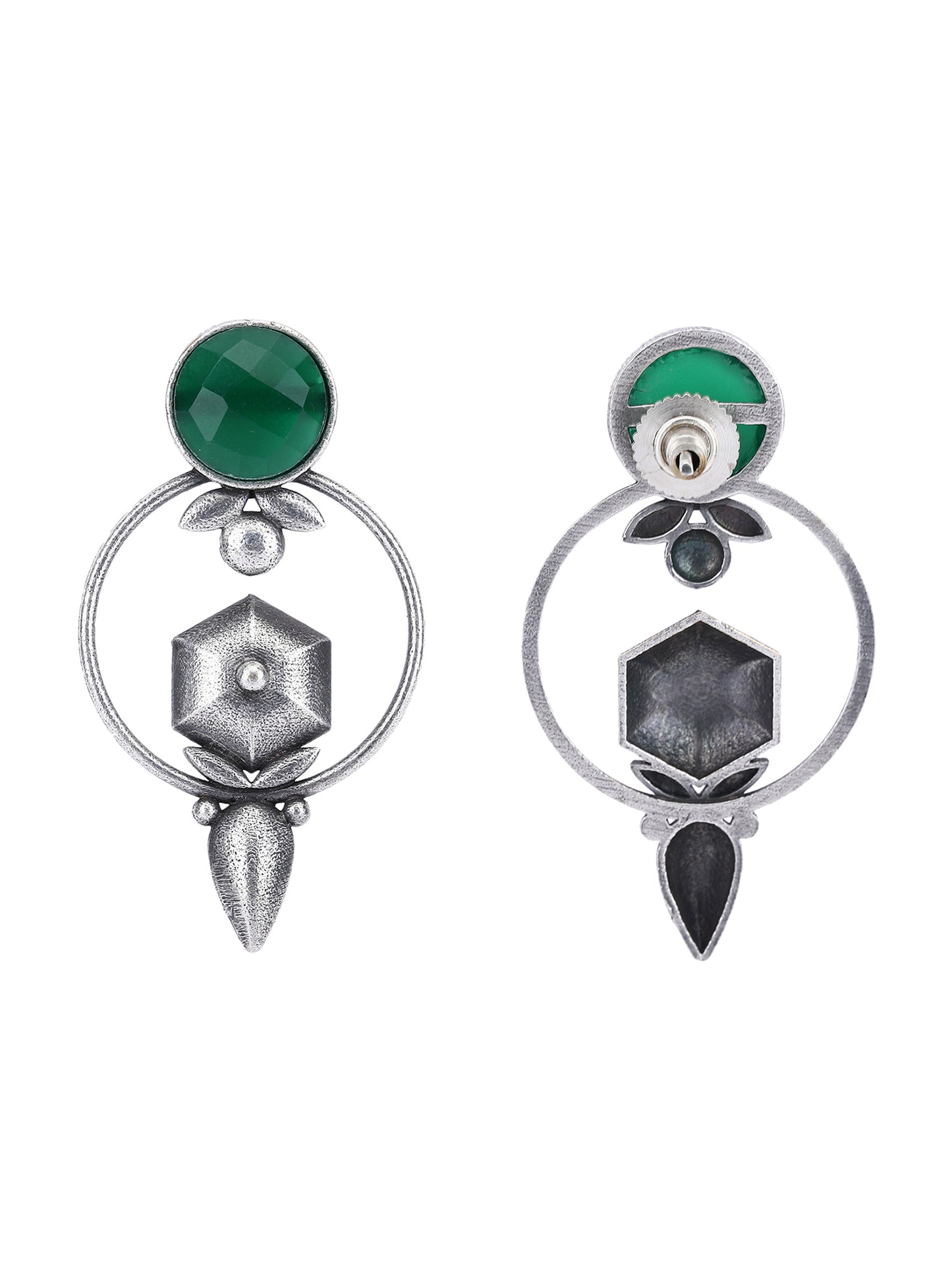 Jewellery Elegant Oxidised Green Earrings for Women