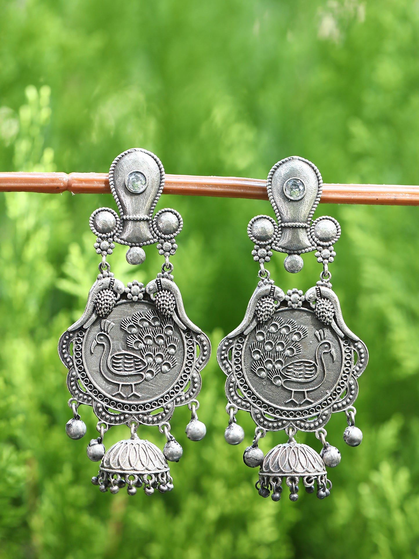 Silver-Plated Blue Oxidised Earrings Sets