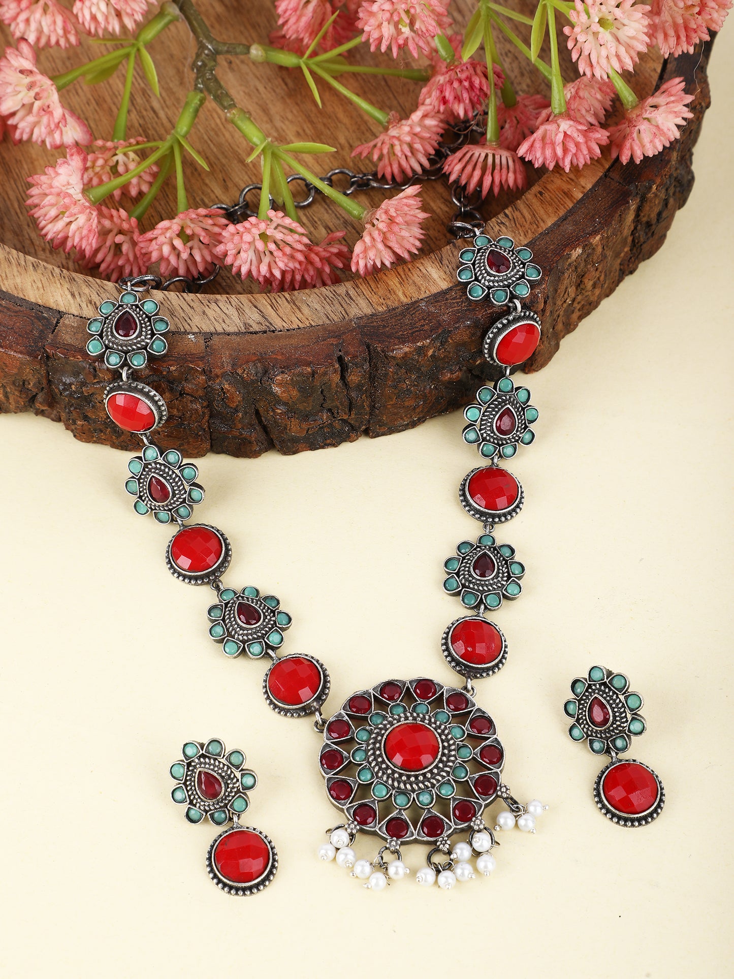 Bold Oxidized Necklace Set