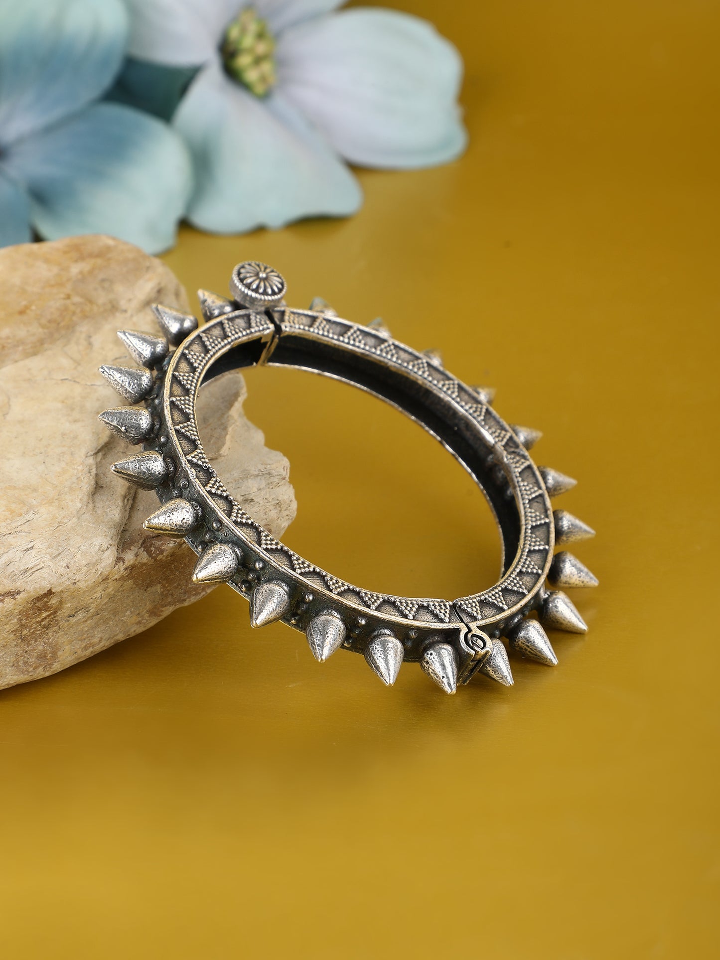 Antique Oxidised Spiked Bangle Bracelet for Women