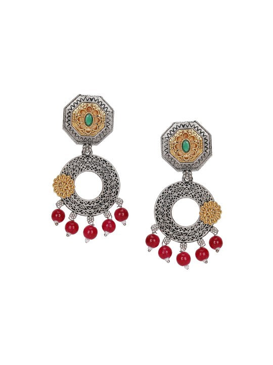 Oxidized Silver & Gold-Toned Statement Earrings