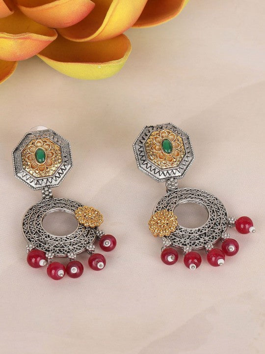 Oxidized Silver & Gold-Toned Statement Earrings