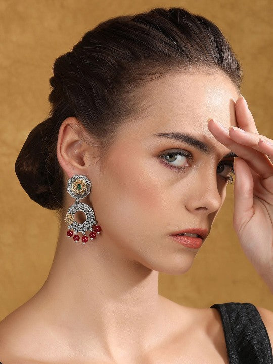 Oxidized Silver & Gold-Toned Statement Earrings