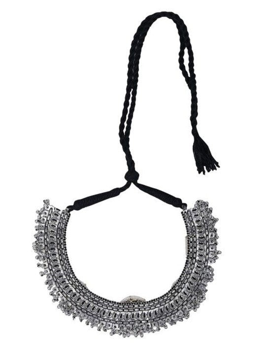 Kundan & Meenakari Oxidised Necklace Set with Stud Earrings