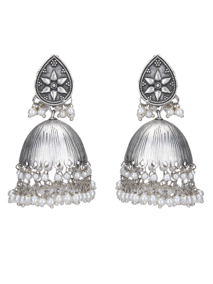 Buy Jhumka Earrings with Pearl Detailing