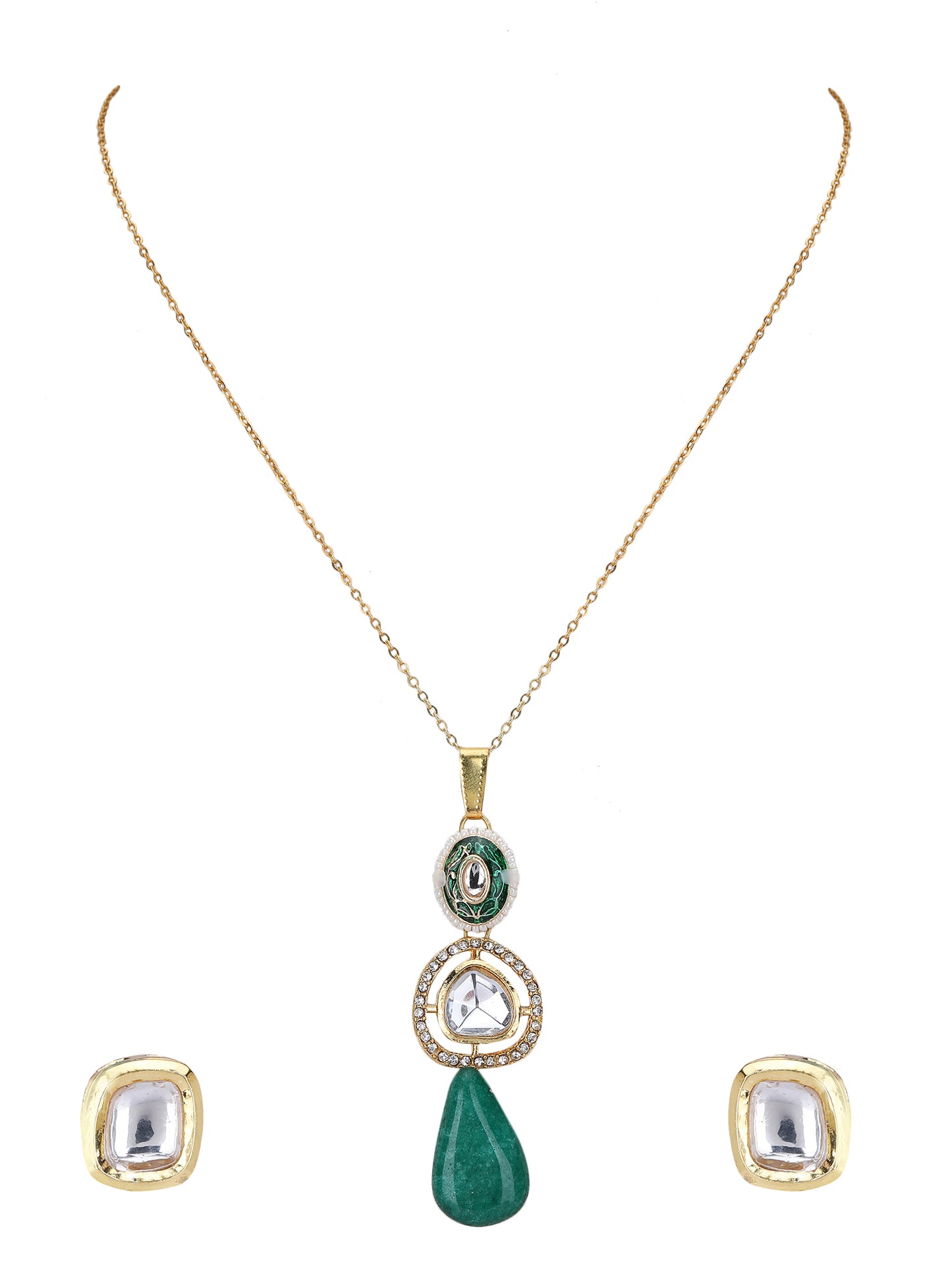 Necklace with Earring Jewelry Set – Kundan & Pearls