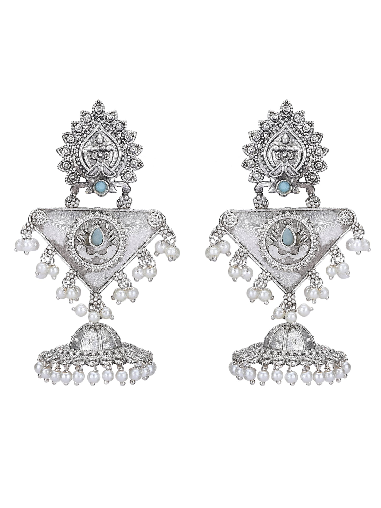 Statement Earrings with Pearl Detailing