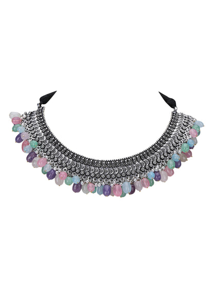 Oxidised Multi-Colour Necklace Set – Ethnic Jewelry for Women