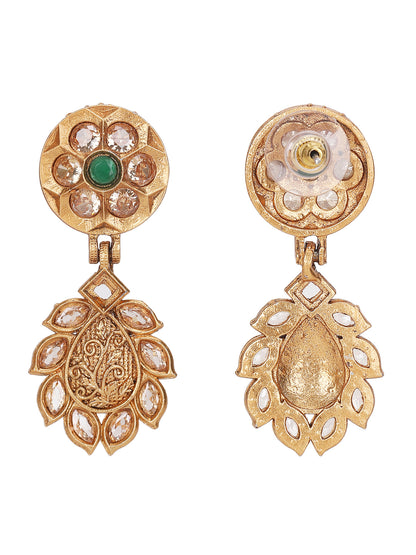 Oxidized Gold-Plated Necklace Set with Intricate Detailing