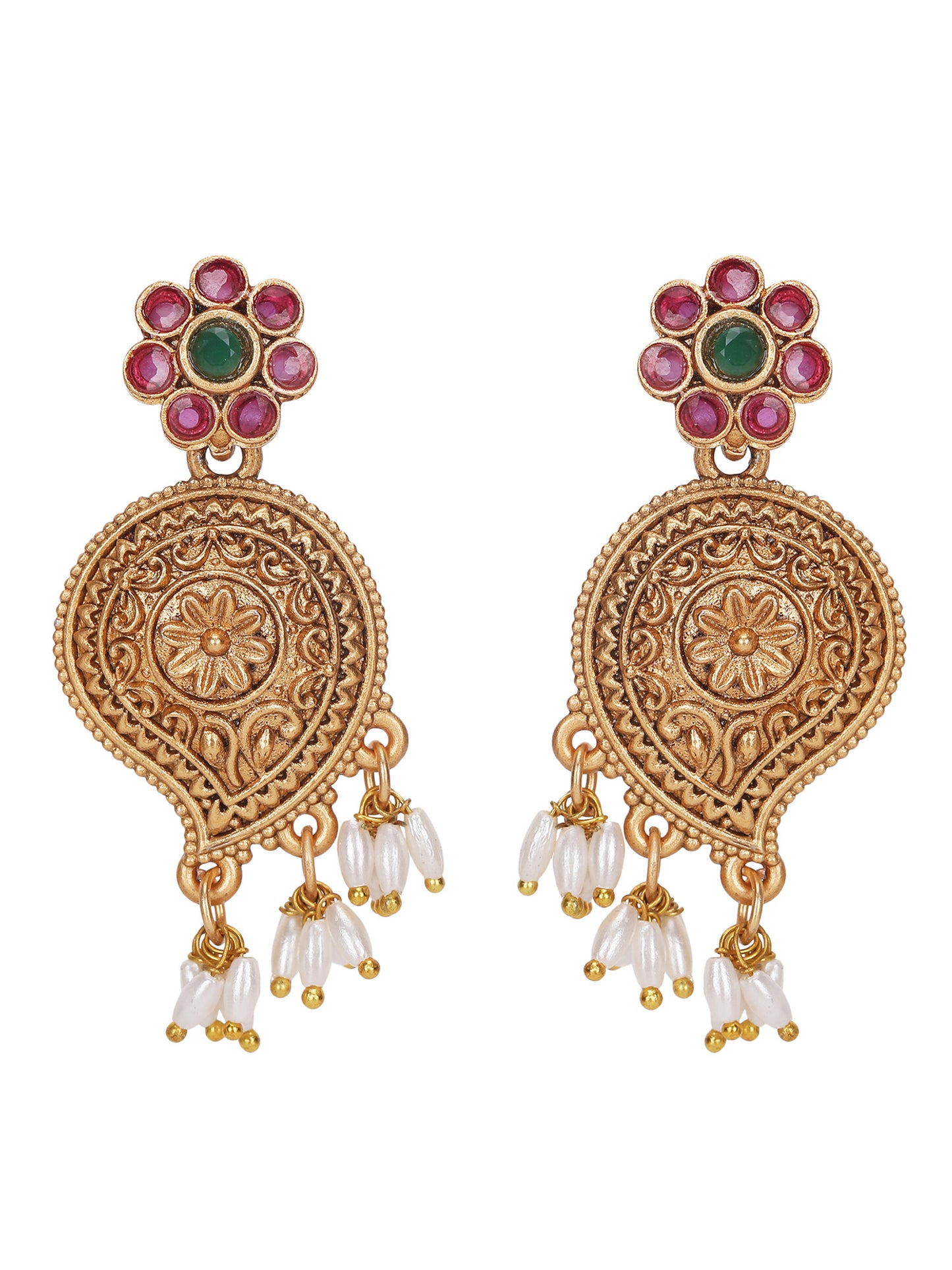 Antique Gold-Plated Temple Jewelry Necklace Set