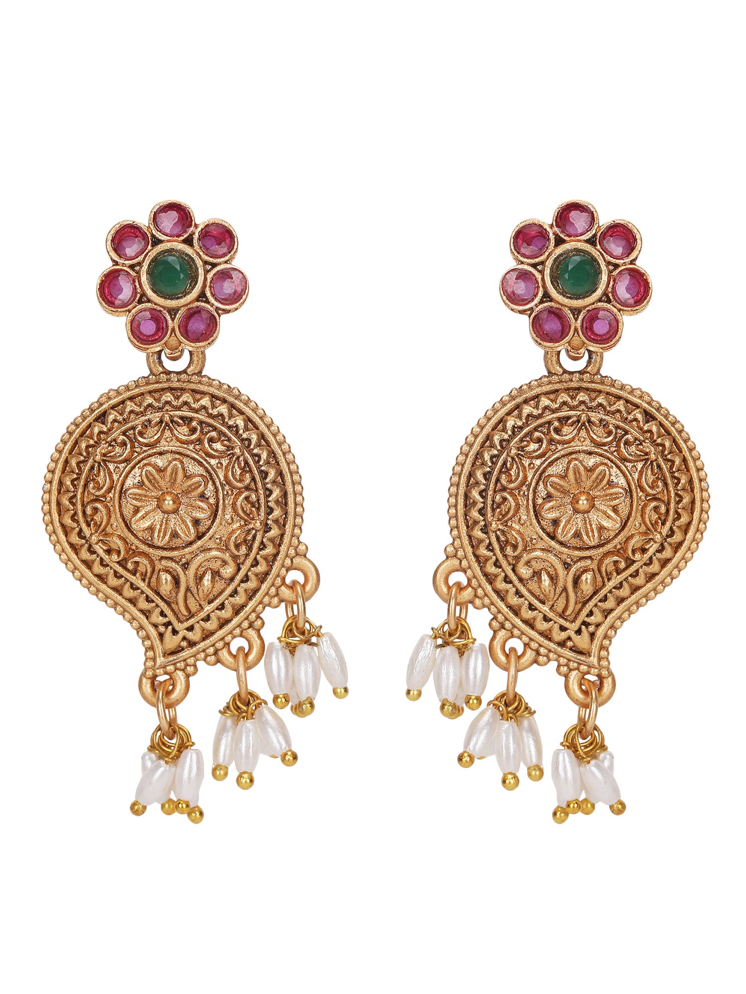Antique Gold-Plated Temple Jewelry Necklace Set
