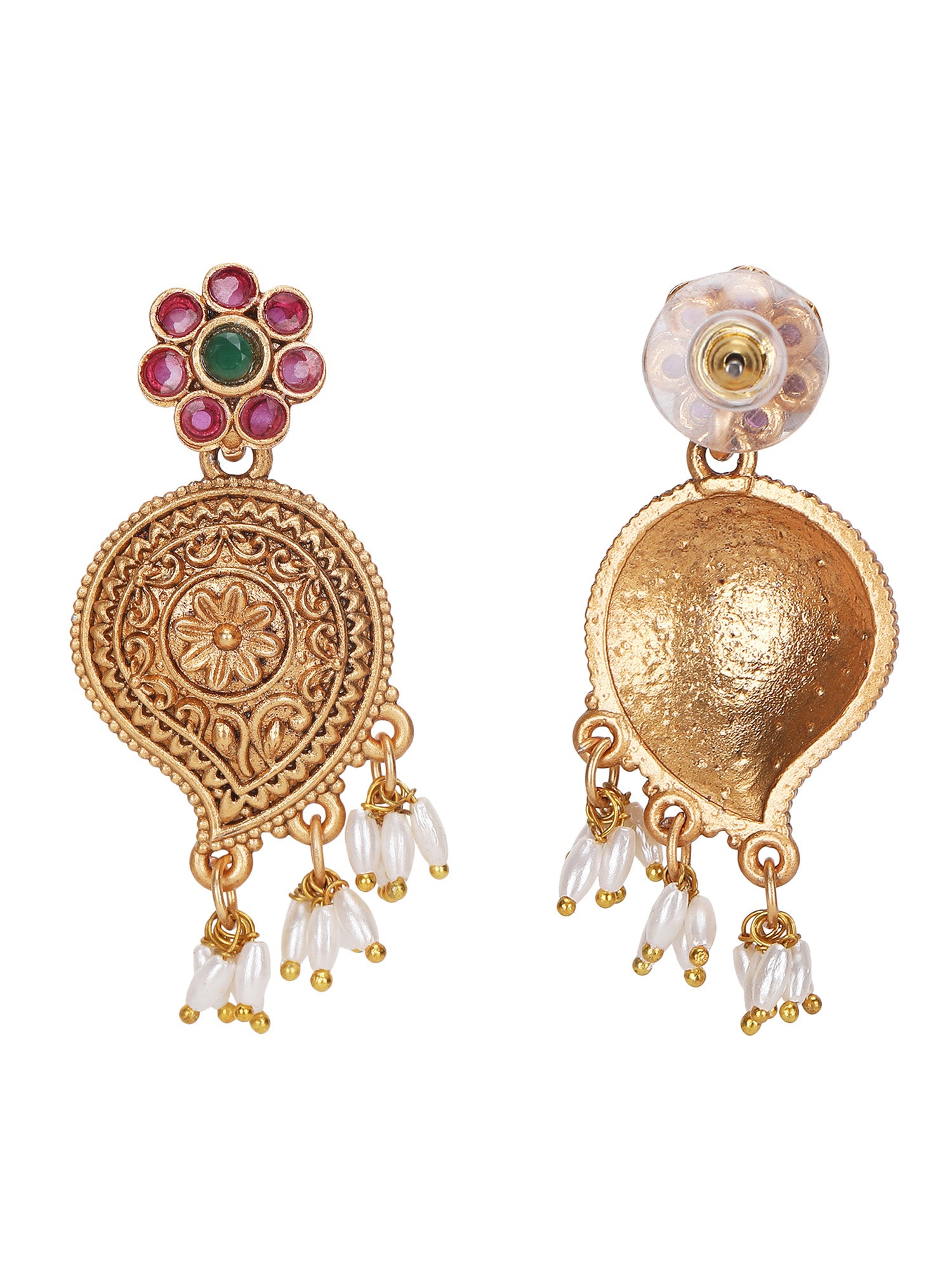 Antique Gold-Plated Temple Jewelry Necklace Set