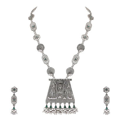 Antique Silver Tribal Necklace & Earring Set