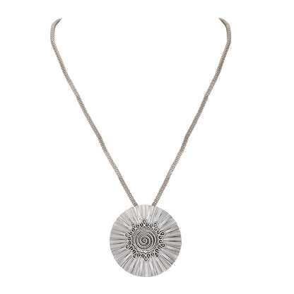 Antique Silver Statement Pendant Necklace