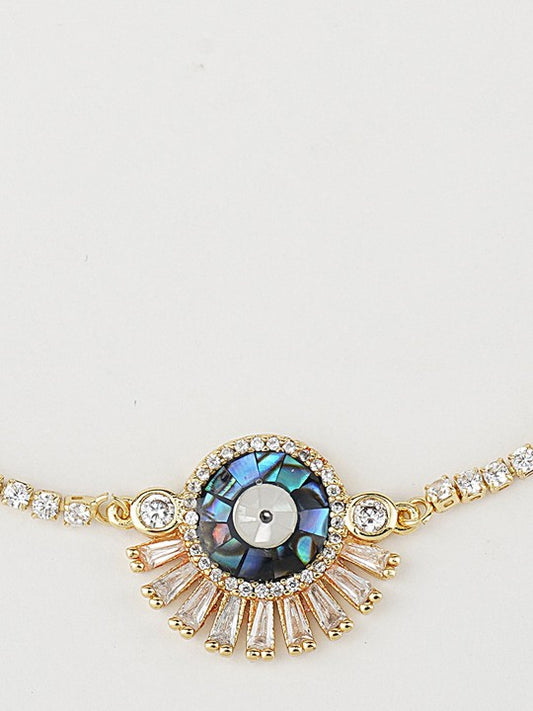 Elegant Blue Zircon Rakhi Bracelet with Rhodium Plating