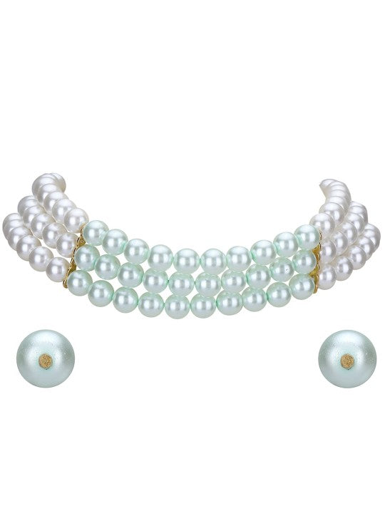 Gold-Plated Layered Pearl Necklace Set