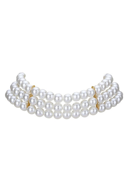 Gold-Plated Antique Pearl Necklace Set