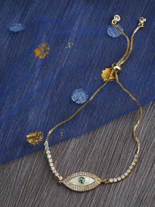 Rhodium Plated American Diamond Zircon Blue Rakhi