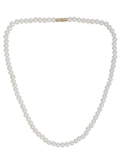 Gold-Plated Pearl Beaded Necklace Set with Earrings
