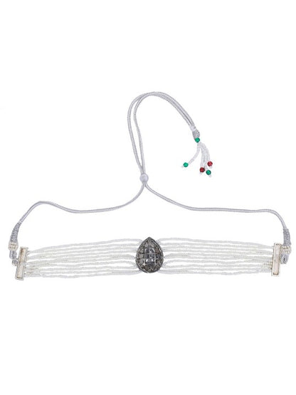 Gold-Plated Kundan & Pearl Choker Necklace Set