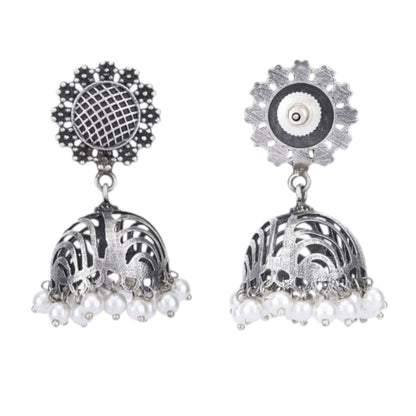 Oxidised Silver-Plated Jhumkas