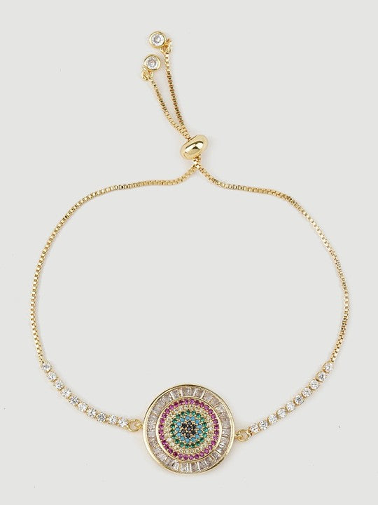 Zircon Blue and Purple Rakhi Bracelet 