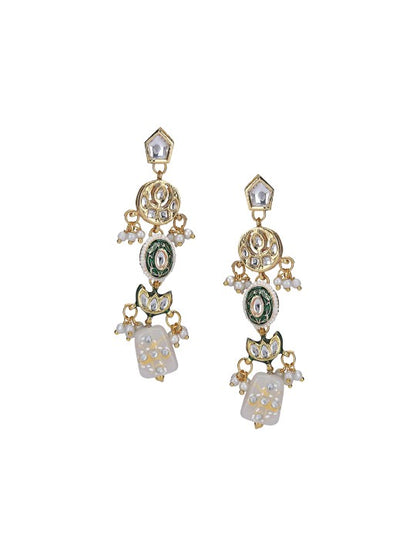 Gold-Plated Pearl Beaded Necklace Set with Earrings