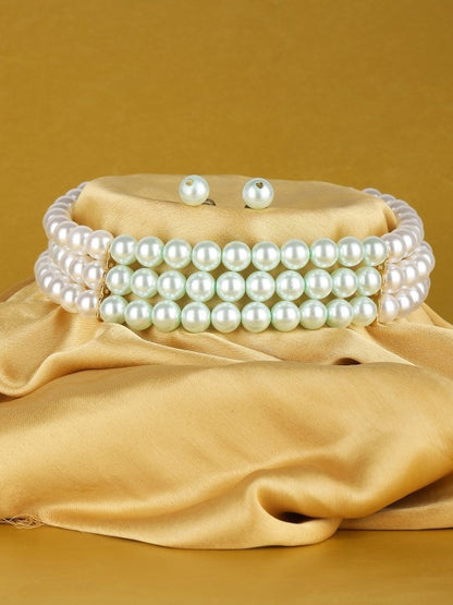 Gold-Plated Layered Pearl Necklace Set