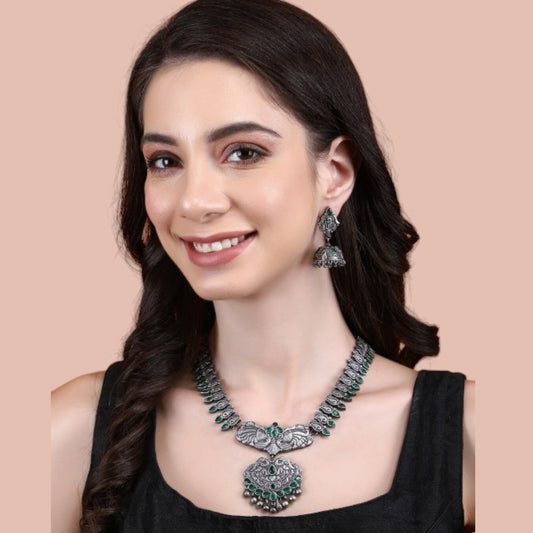 Oxidised Silver Plated Jewellery Set