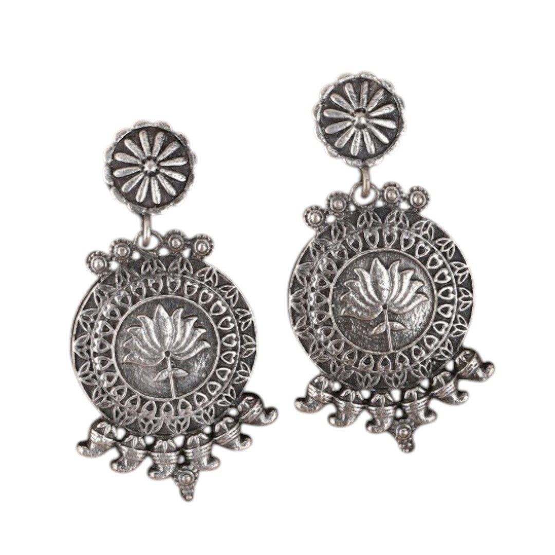 Oxidised Silver Plated Chandbalis
