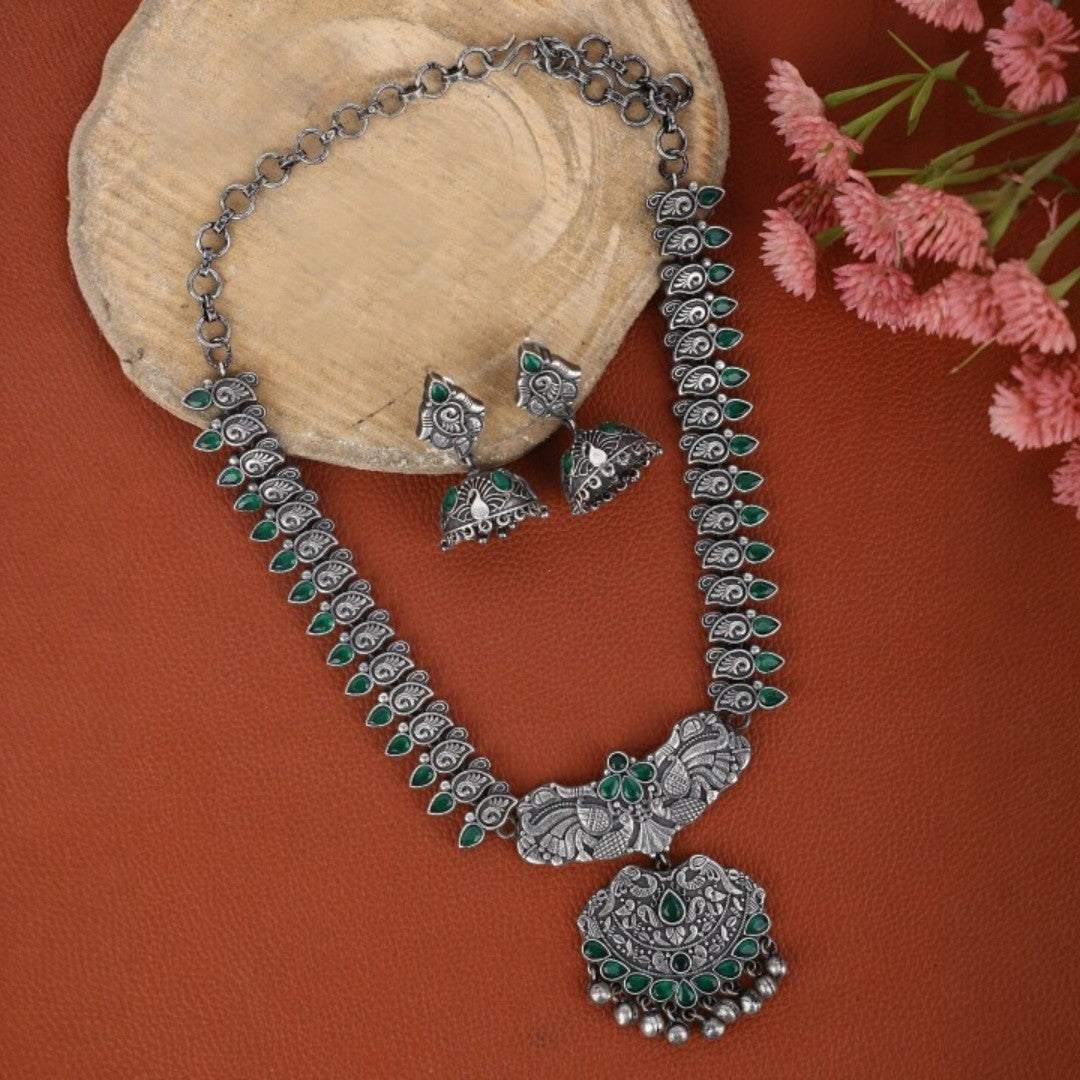 Oxidised Silver Plated Jewellery Set