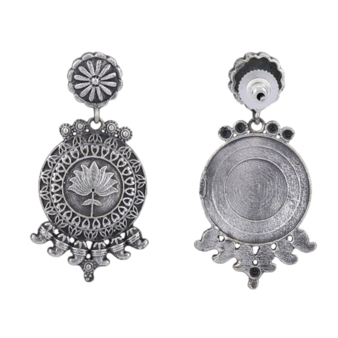 Oxidised Silver Plated Chandbalis