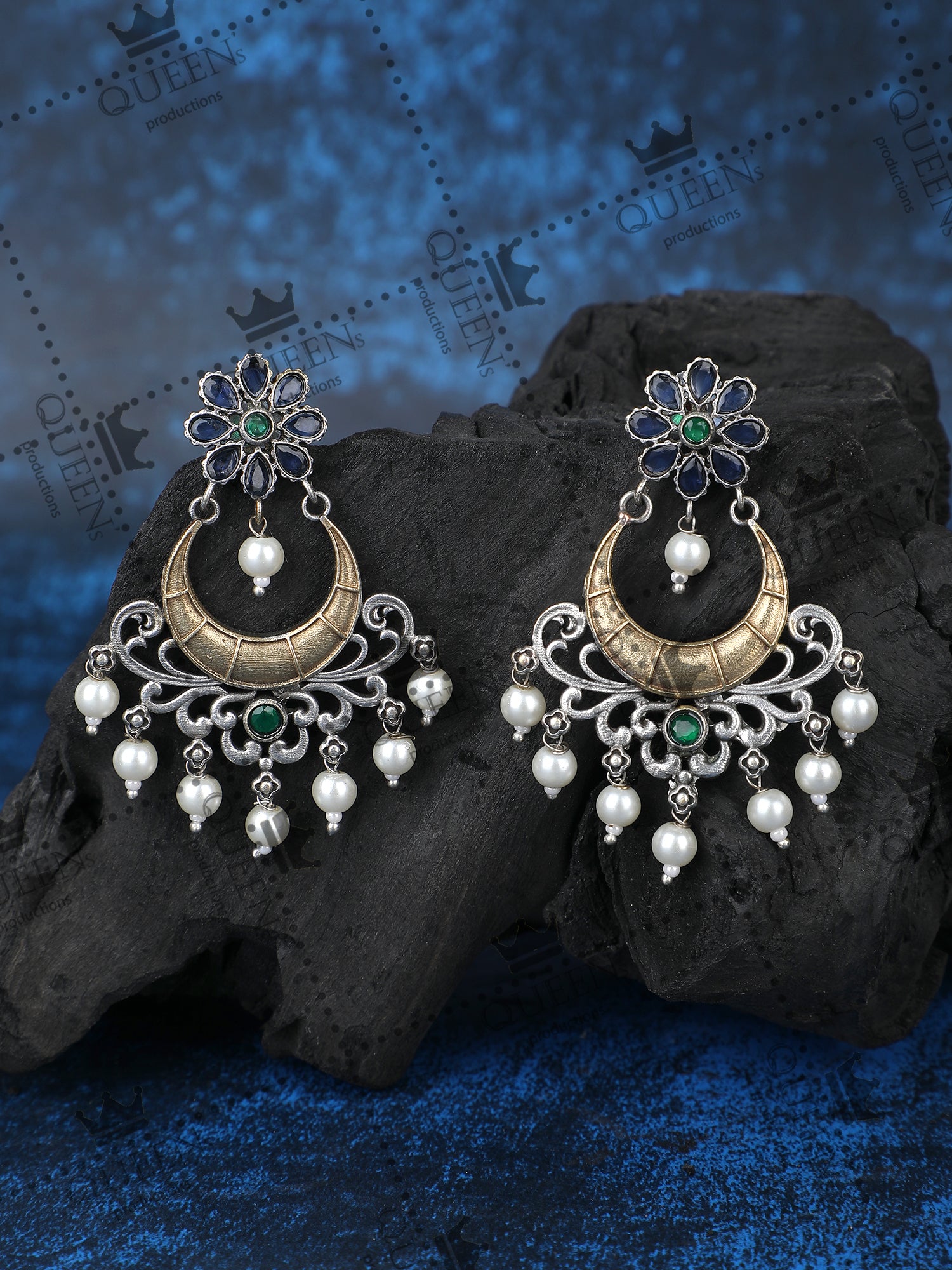 Classic Oxidized Gold and Silver Earrings for Women and Girls