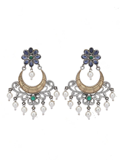 Classic Oxidized Gold and Silver Earrings for Women and Girls
