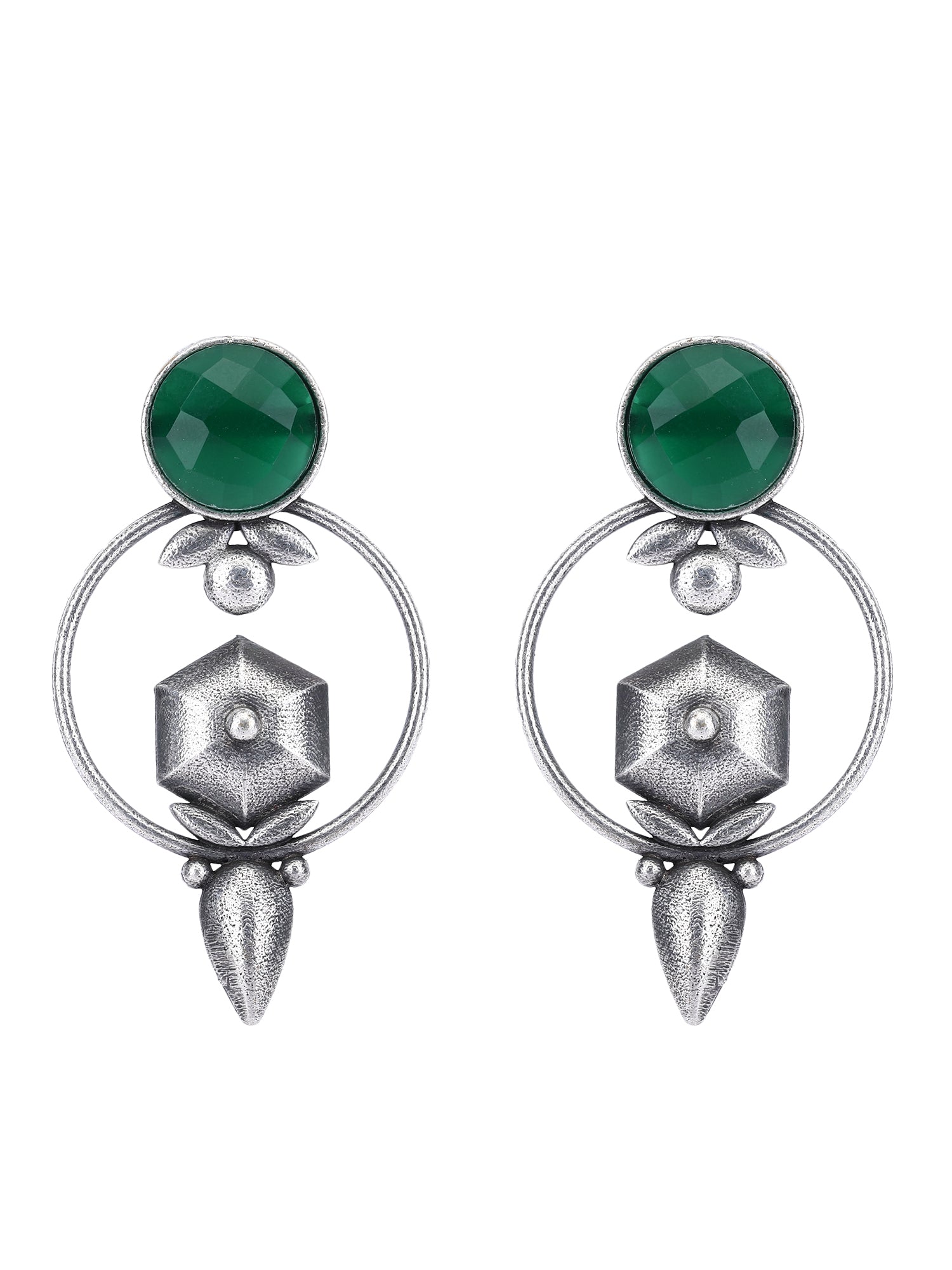 Elegant Oxidised Green Earrings Set for Women & Girls