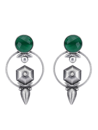 Elegant Oxidised Green Earrings Set for Women & Girls