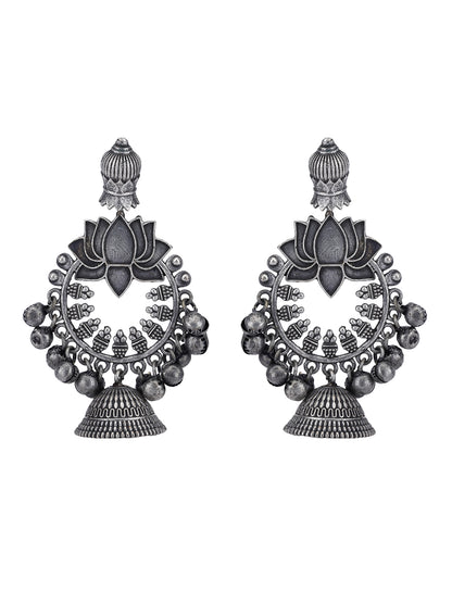 Oxidised Grey Earrings for Women & Girls