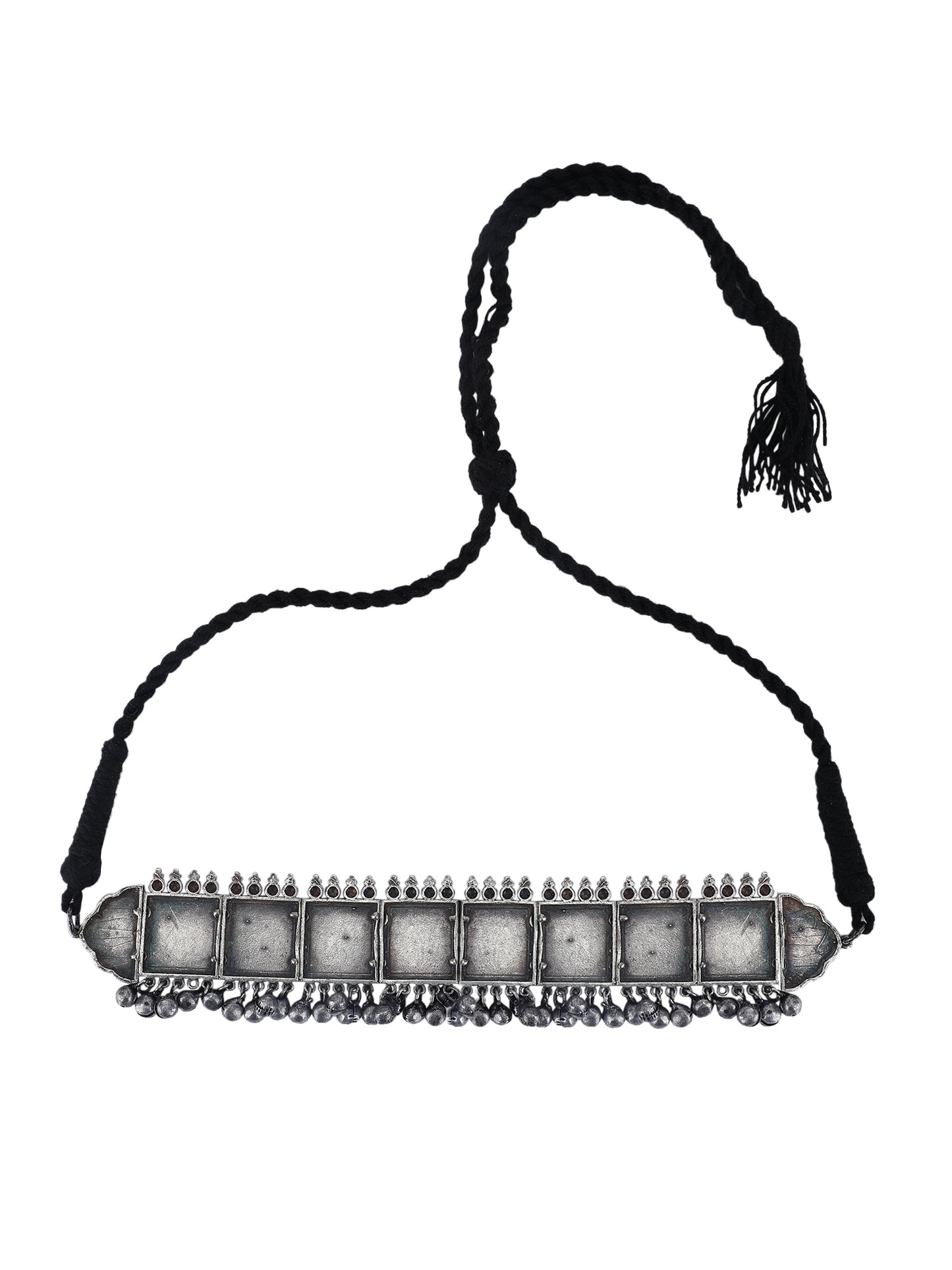 Antique Oxidized Silver Choker Necklace Set 