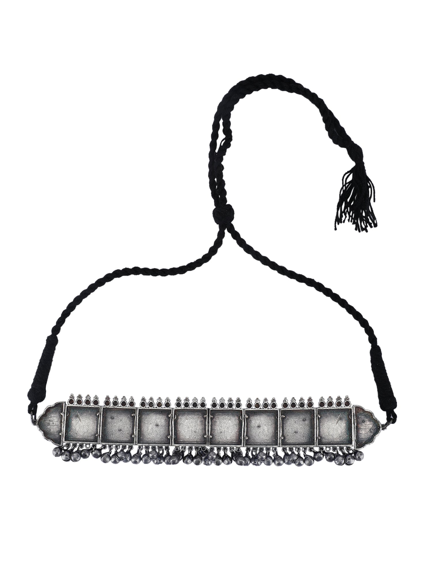 Antique Oxidized Silver Choker Necklace Set 