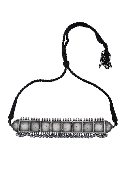 Antique Oxidized Silver Choker Necklace Set 